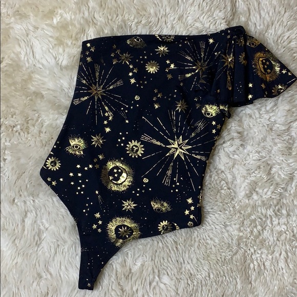 Carbon 38 Cosmic Celestial One Shoulder Bodysuit - Picture 4 of 13